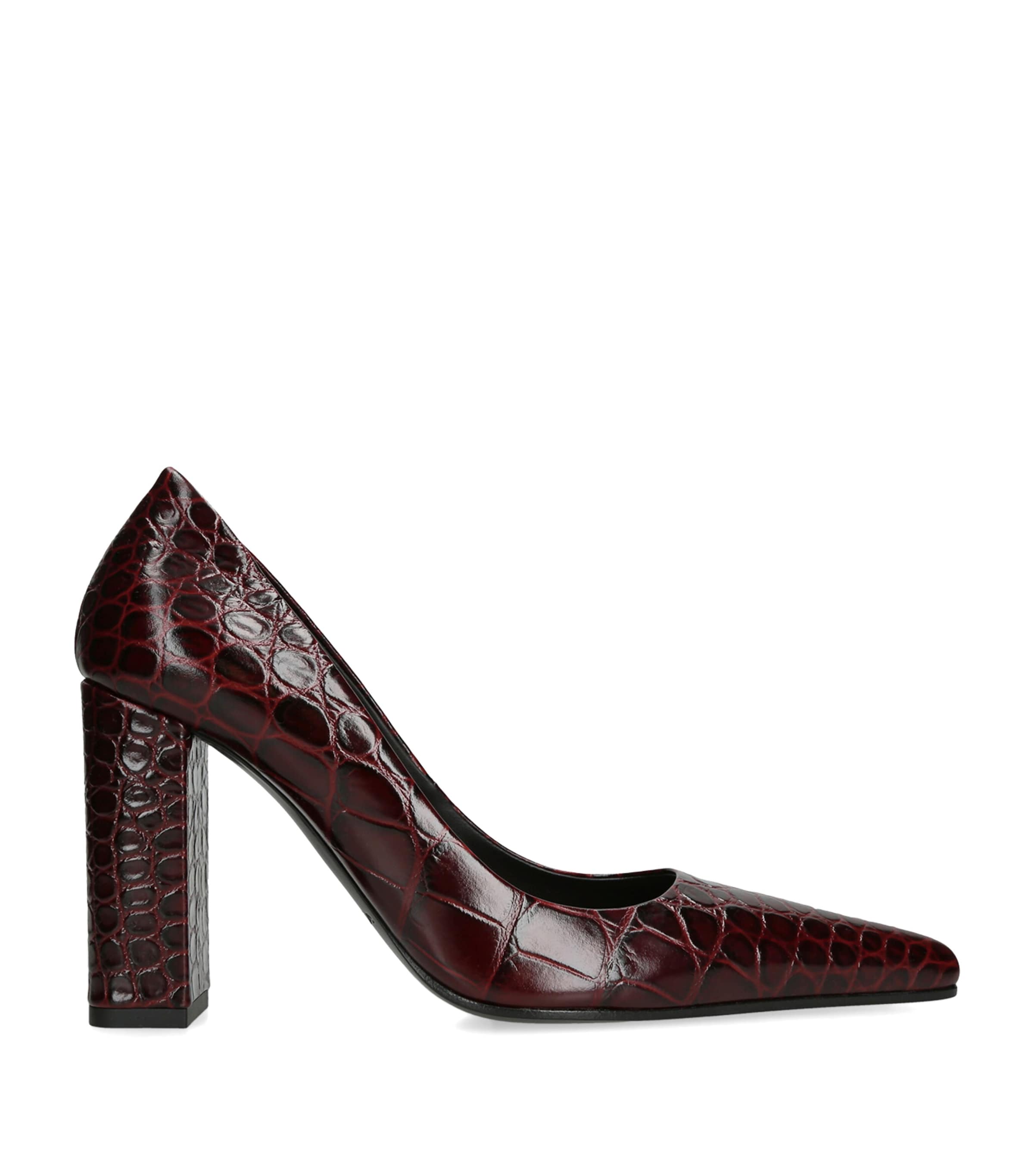 Alaïa Burgundy Leather Point-Toe Pumps 90