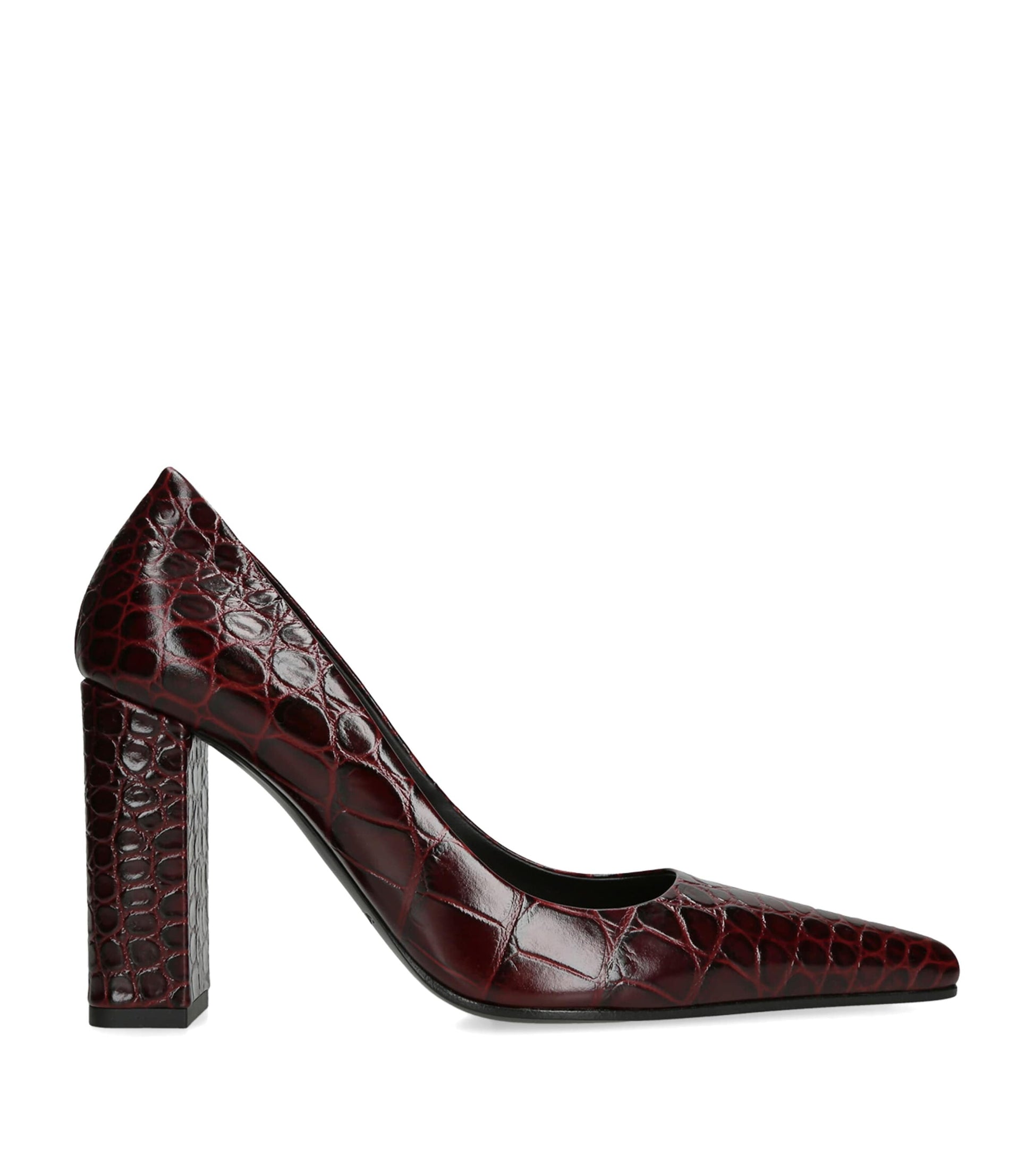 Alaïa Burgundy Leather Point-Toe Pumps 90