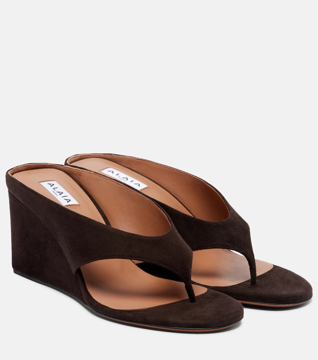 Alaïa - Cube suede wedge sandals