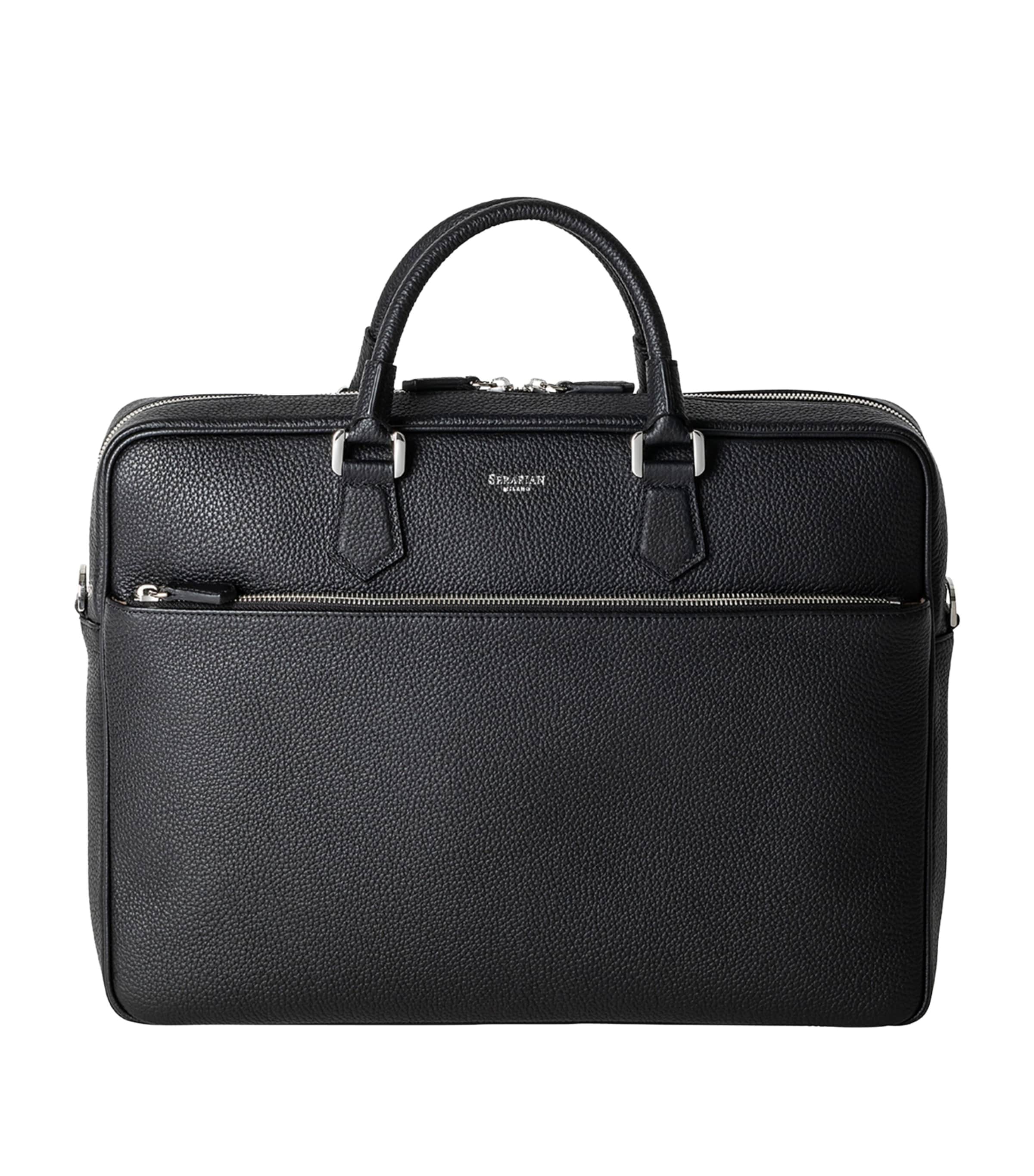 Slim Cachimere Leather Briefcase