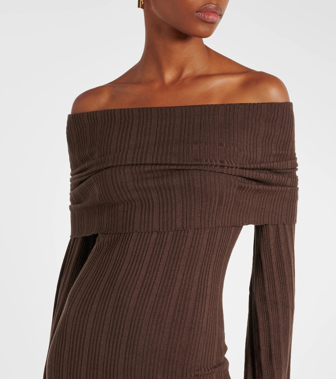 Aya Muse - Off-shoulder silk-blend jersey maxi dress