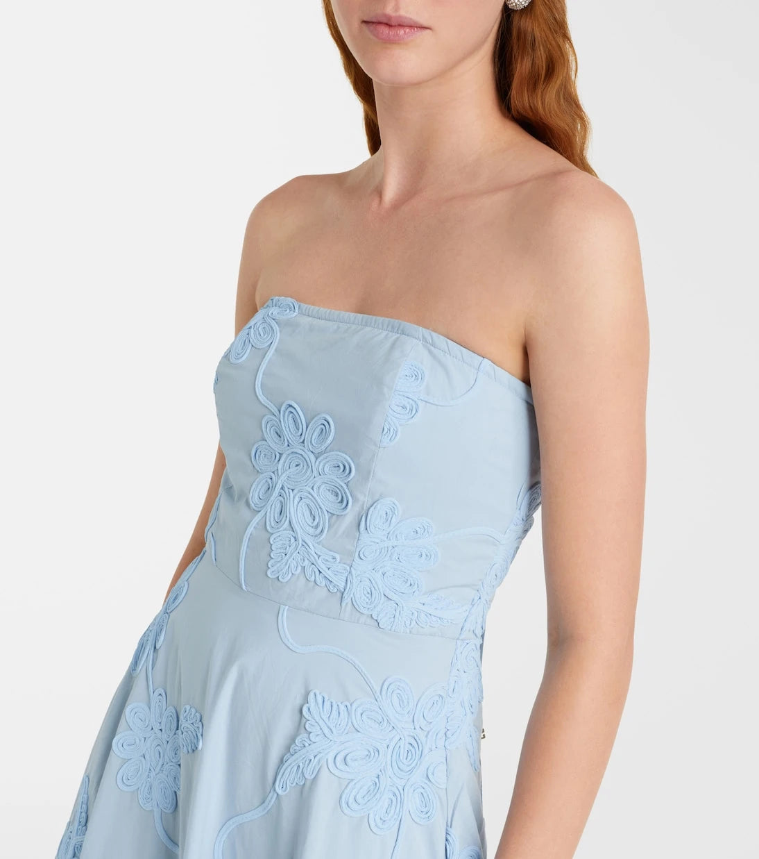 Rotate - Embroidered floral cotton midi dress