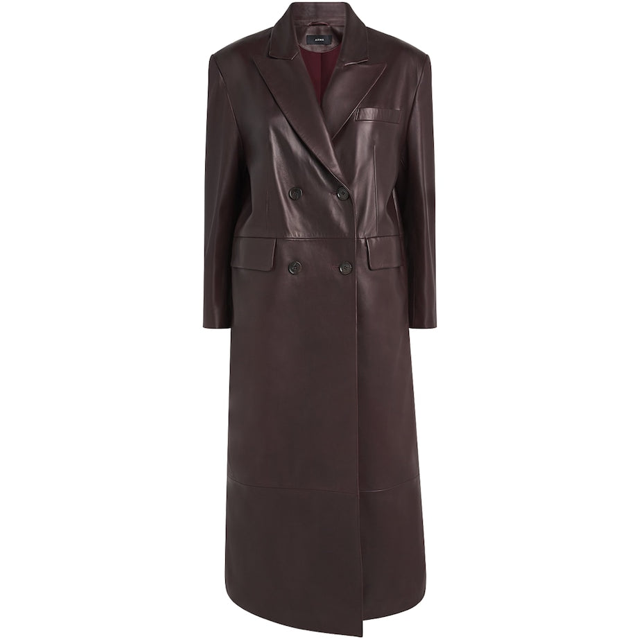 Arma Burgundy Lambskin Double-Breasted Joanna Coat