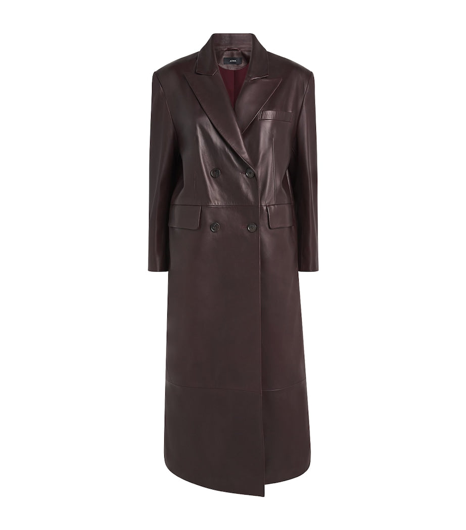 Arma Burgundy Lambskin Double-Breasted Joanna Coat