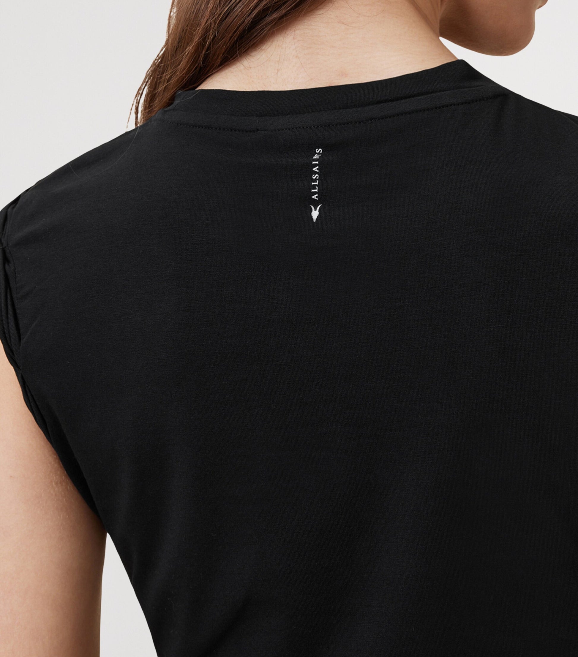 AllSaints Black Cotton-Modal West Tank