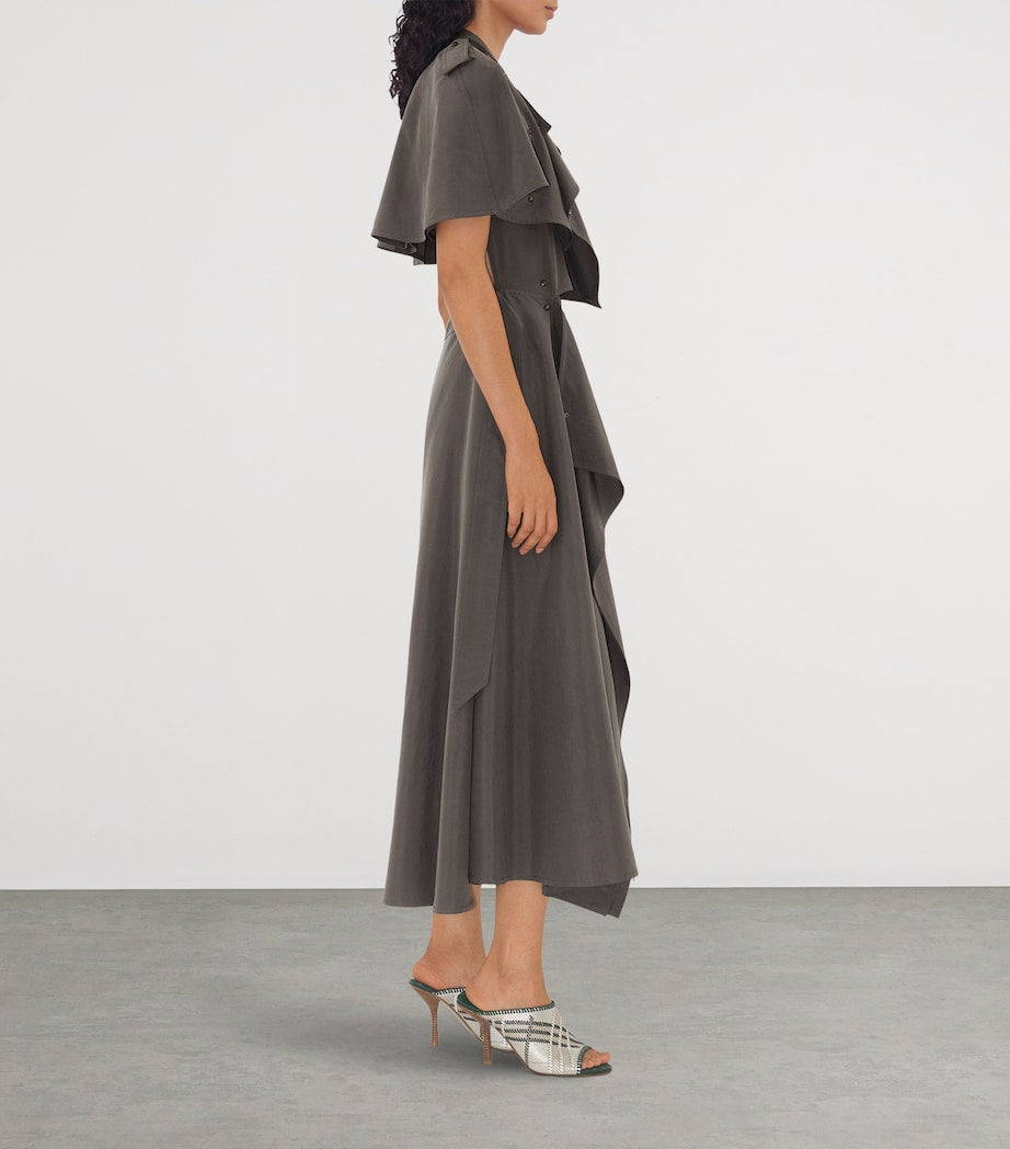 Burberry Silk Trench Midi Dress