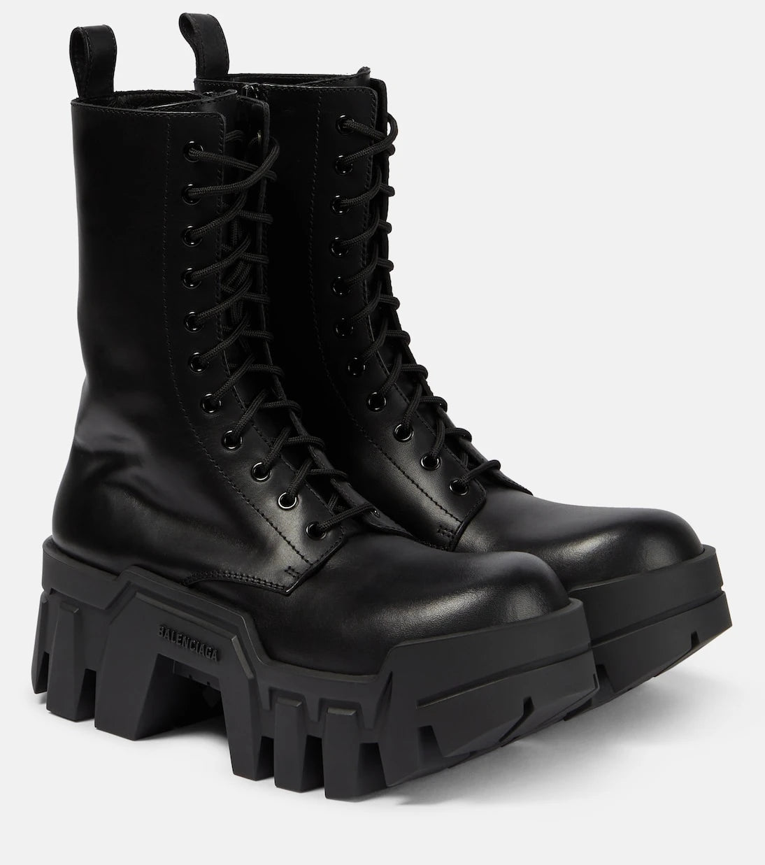 Balenciaga - Bulldozer lace-up leather ankle boots
