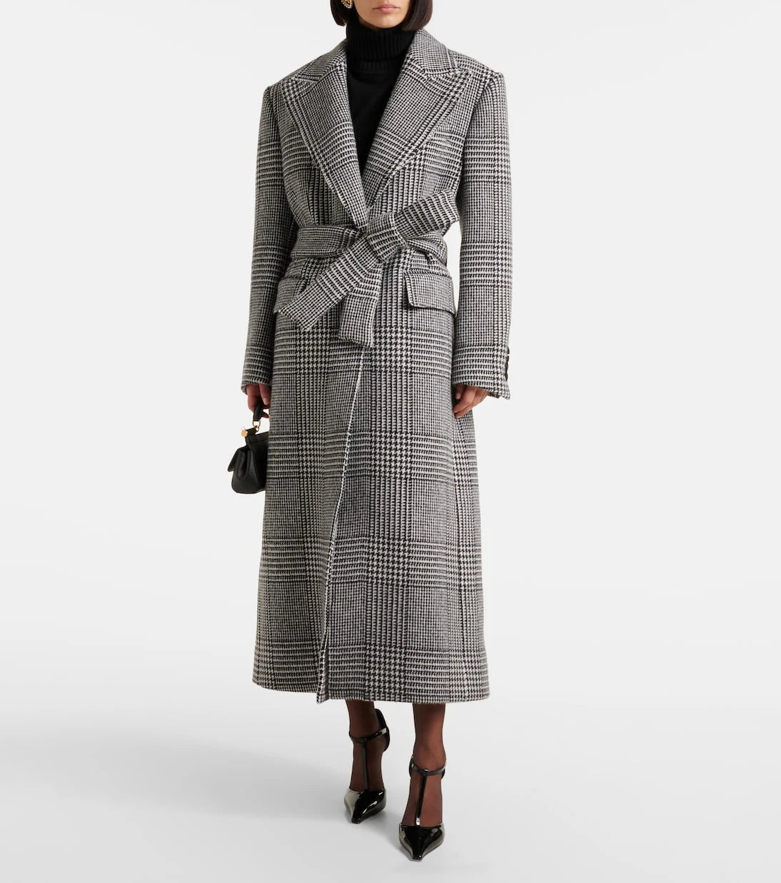Dolce&Gabbana - Houndstooth wool-blend coat