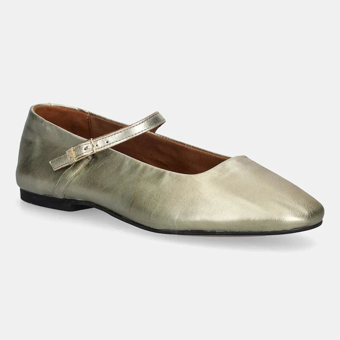Tommy Hilfiger Deri Babetler HILFIGER GOLD BALLERINAS