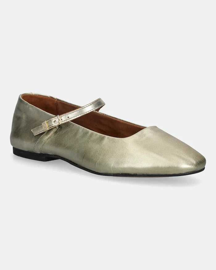 Tommy Hilfiger Deri Babetler HILFIGER GOLD BALLERINAS