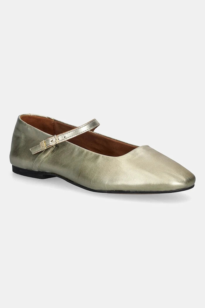 Tommy Hilfiger Deri Babetler HILFIGER GOLD BALLERINAS
