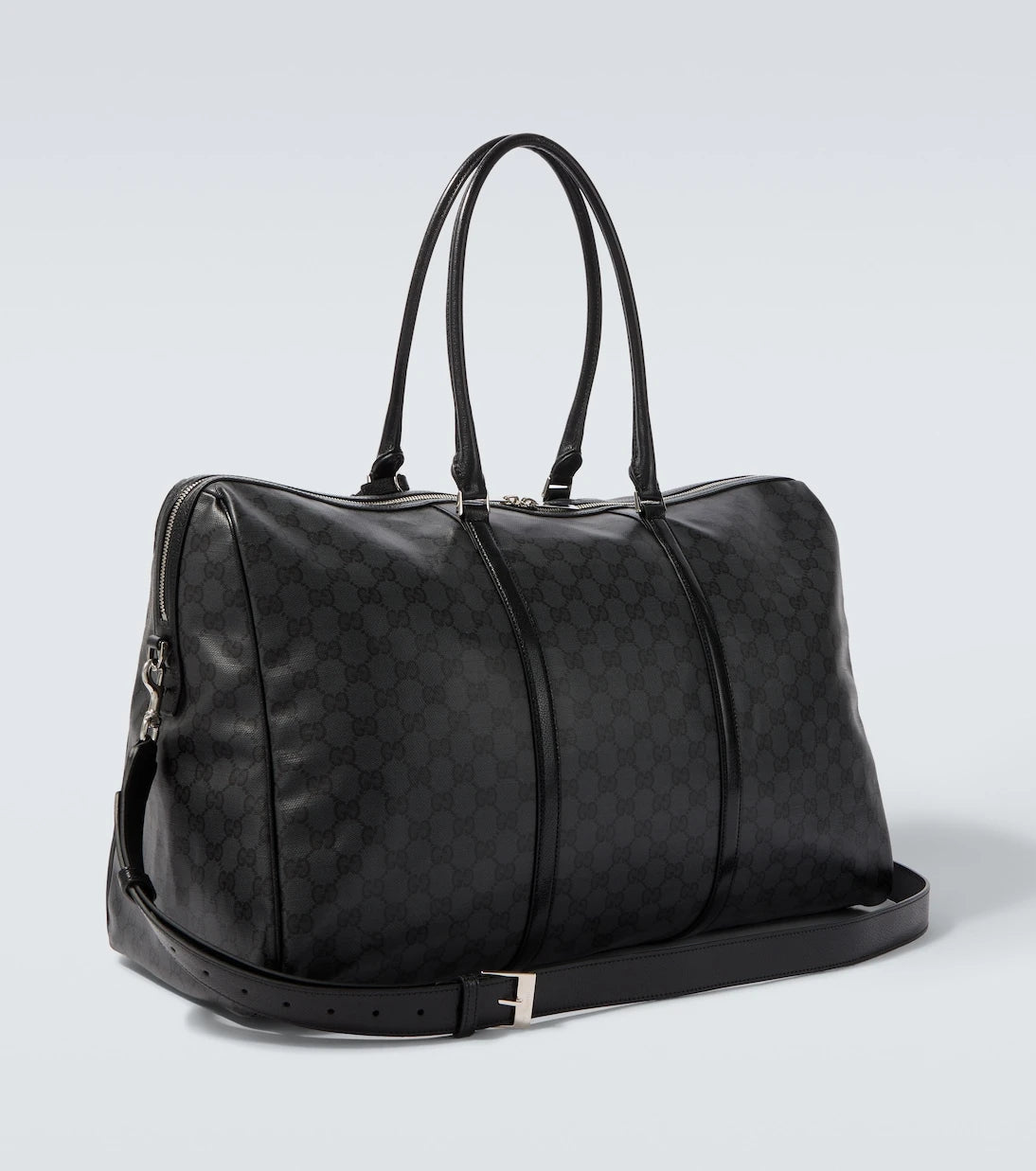 Gucci - GG canvas leather-trimmed duffel bag