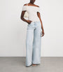 Maje White Knitted Off-The-Shoulder Top