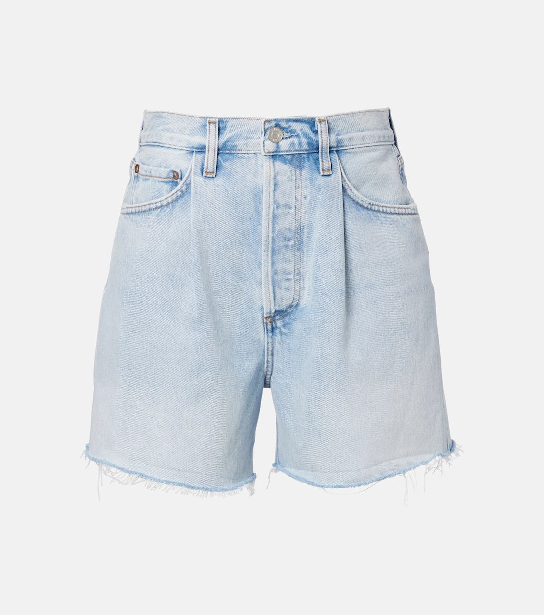 Agolde - Rhoda frayed denim shorts