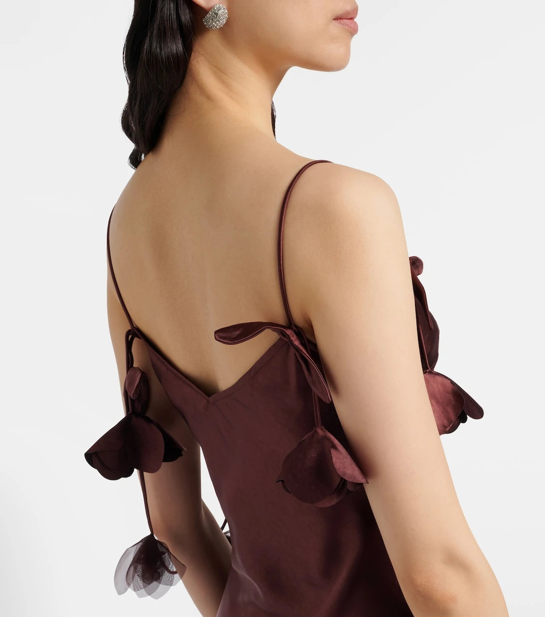 Self-Portrait - Embellished satin gown