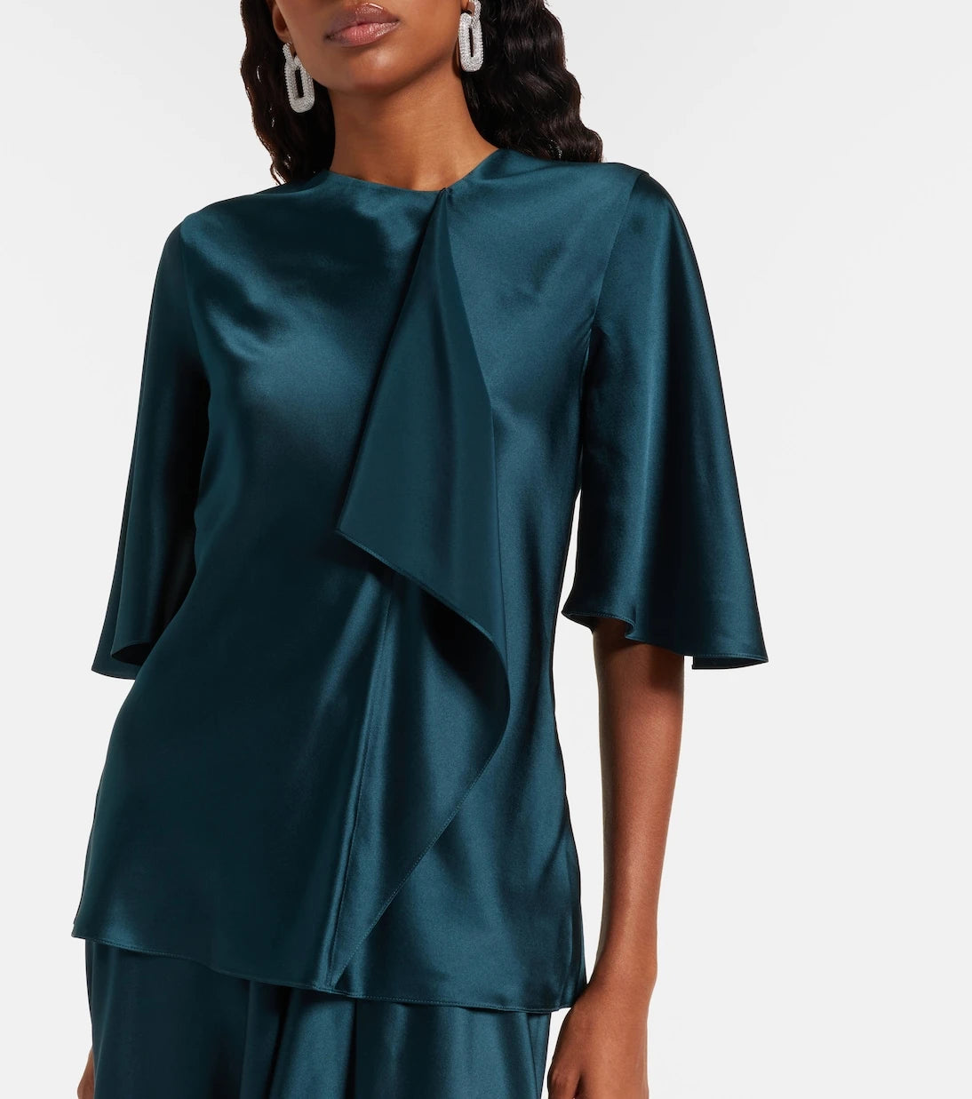 Roksanda - Naiara draped silk satin top