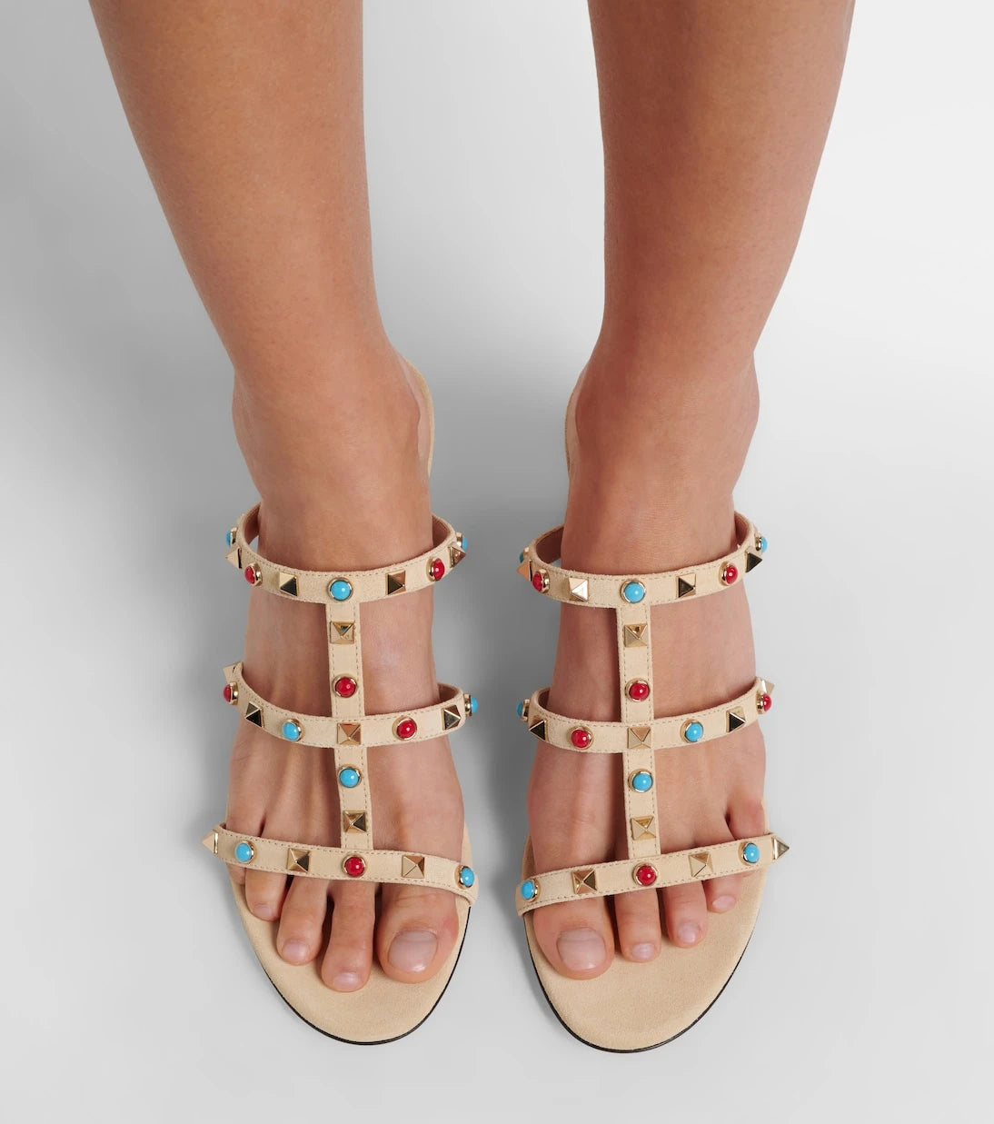 Valentino Garavani - Embellished suede sandals