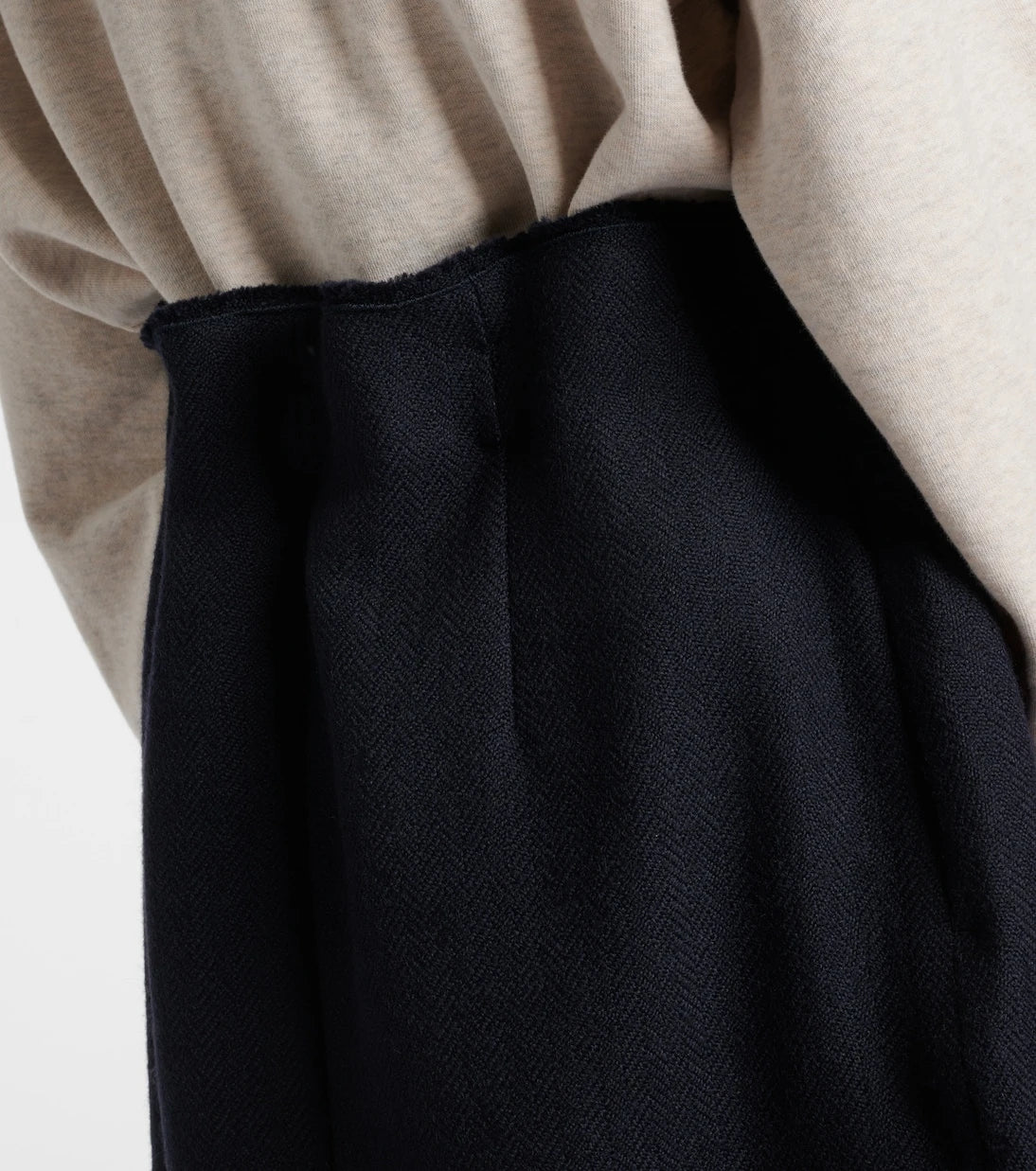 Prada - Chevron pleated virgin wool midi skirt
