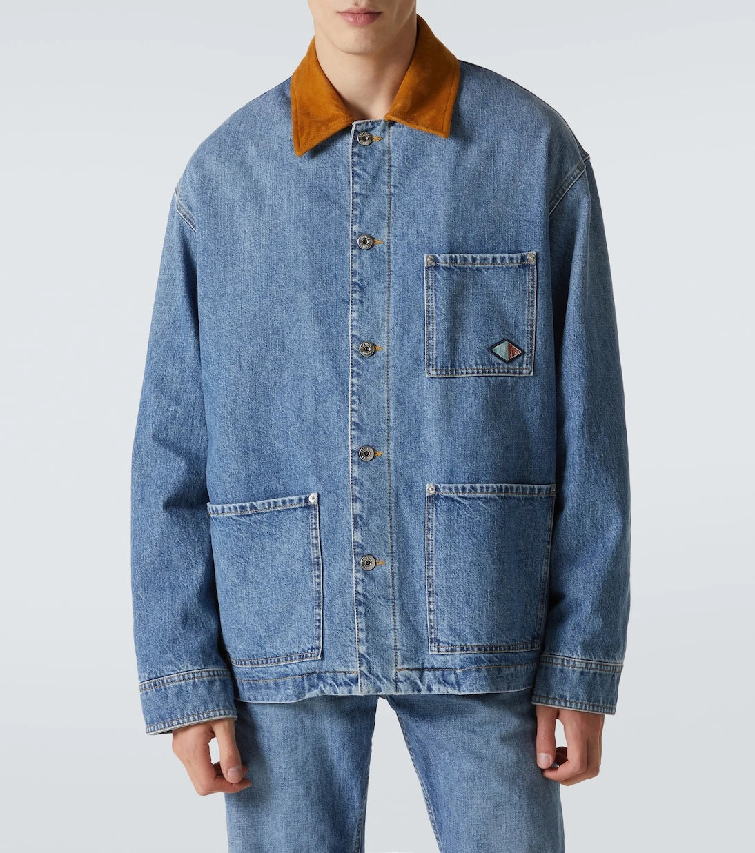 Bottega Veneta - Suede-trimmed padded denim jacket