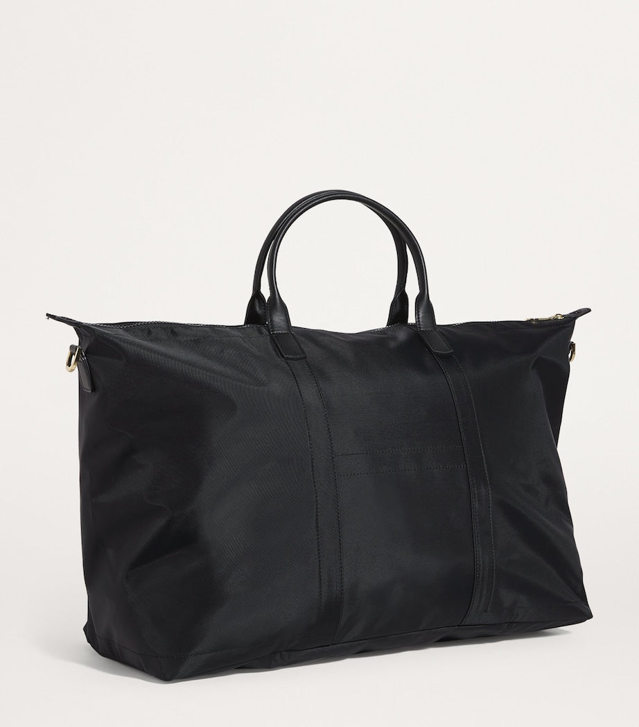 Black Nylon Overnight Tote Bag