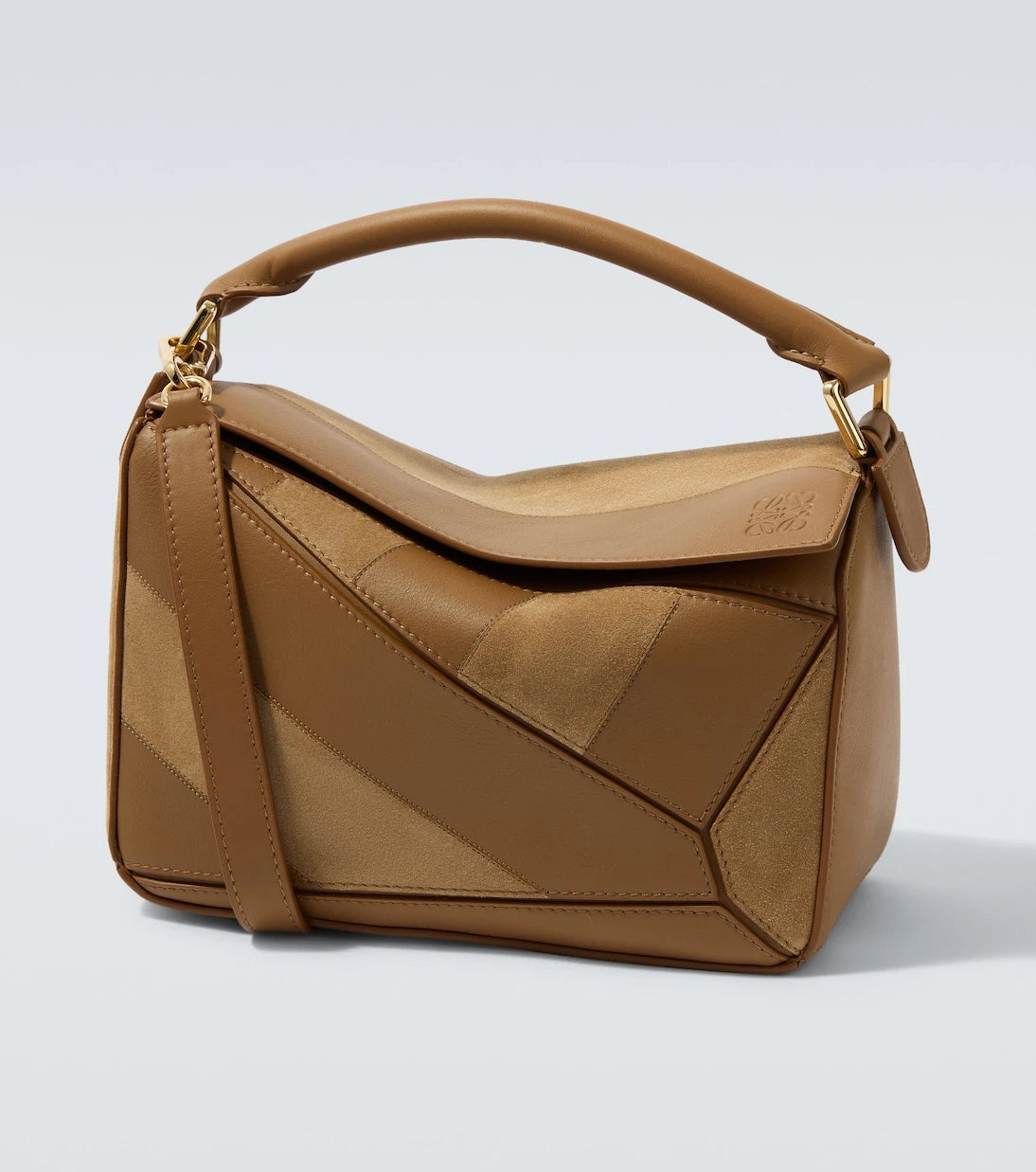 Loewe - Puzzle Küçük boy deri ve süet omuz çantası