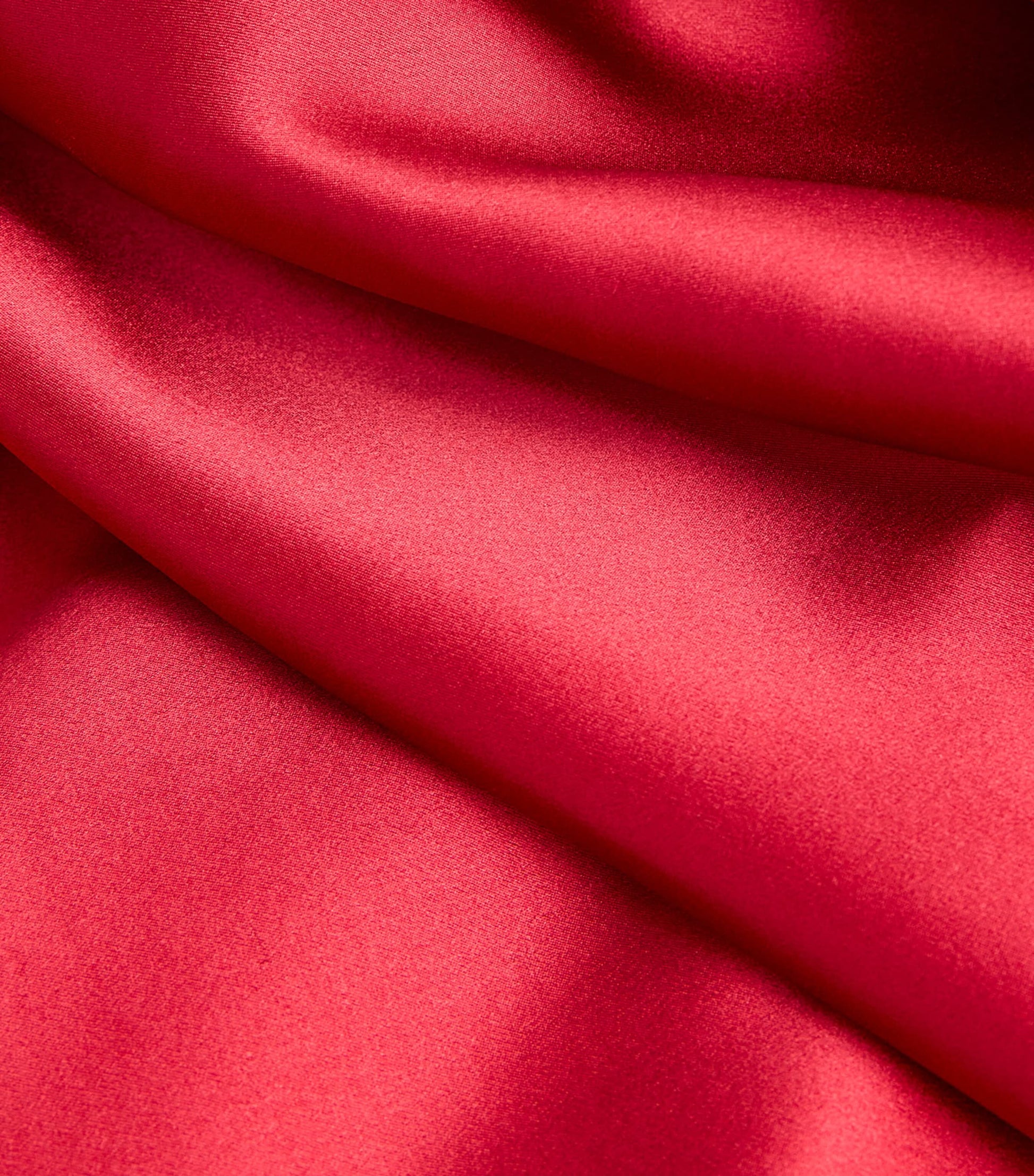 Gilda & Pearl Red Silk Lace-Trim Short Robe