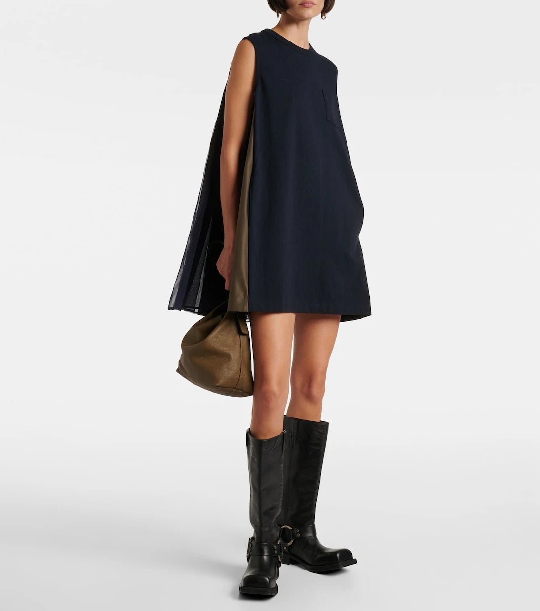 Sacai - فستان قصير متعدد الألواح