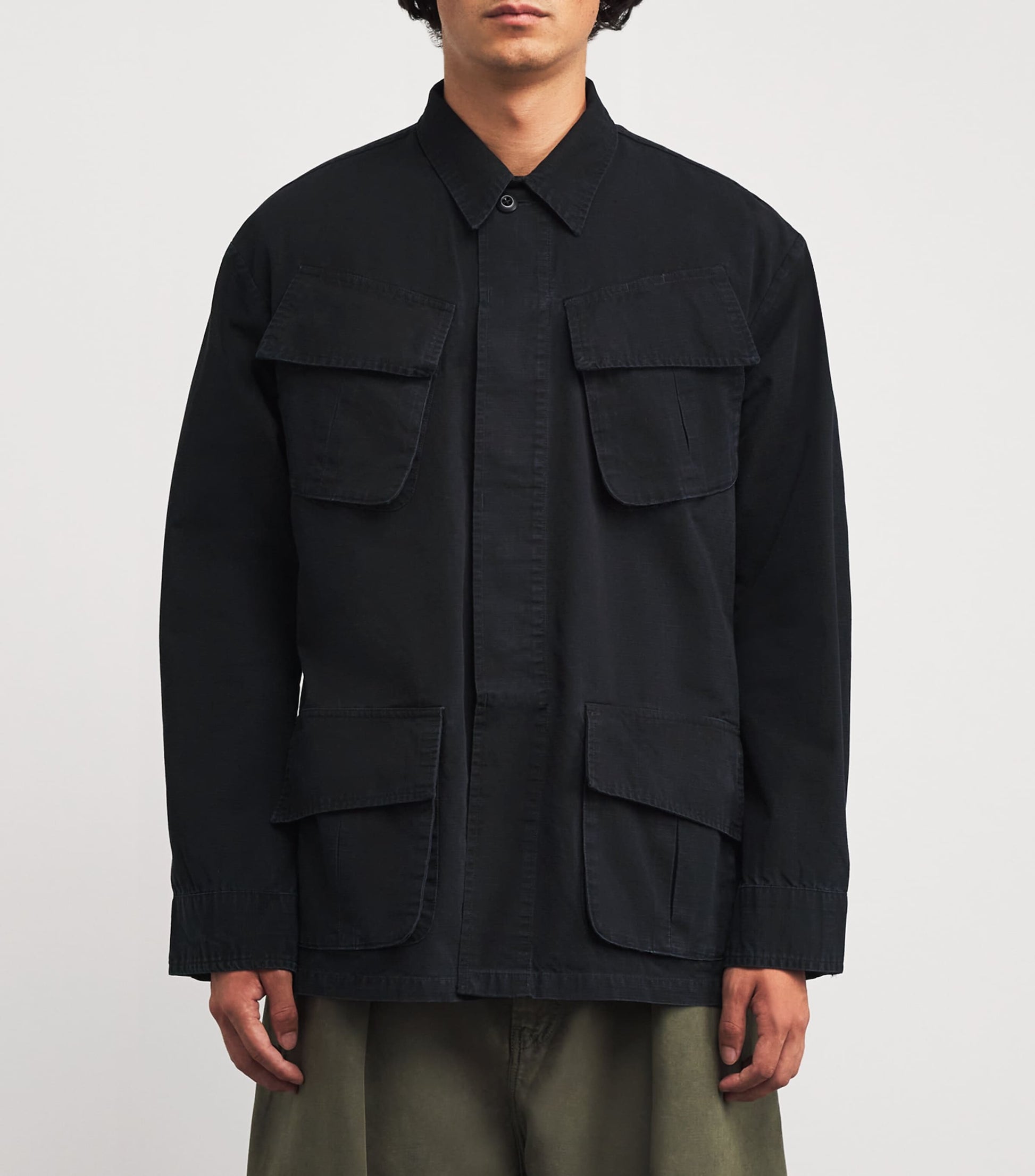Polo Ralph Lauren Black Cotton Ripstop Utility Overshirt