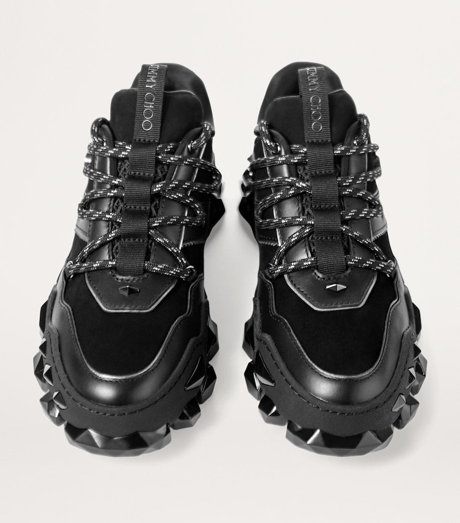 Jimmy Choo Black Diamond X Leather Sneakers