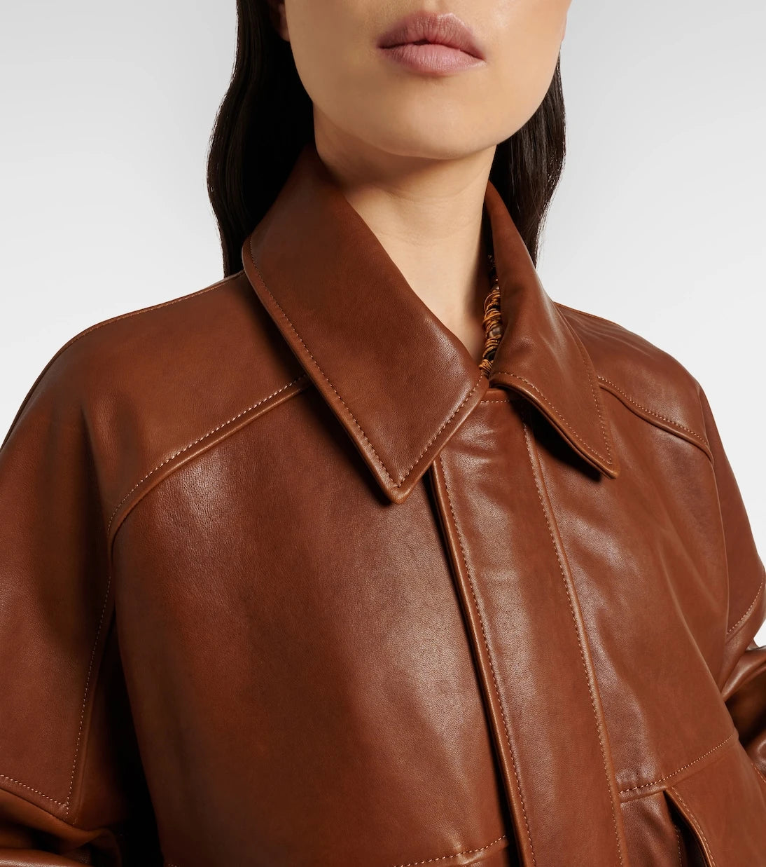 Nour Hammour - Runa leather bomber jacket