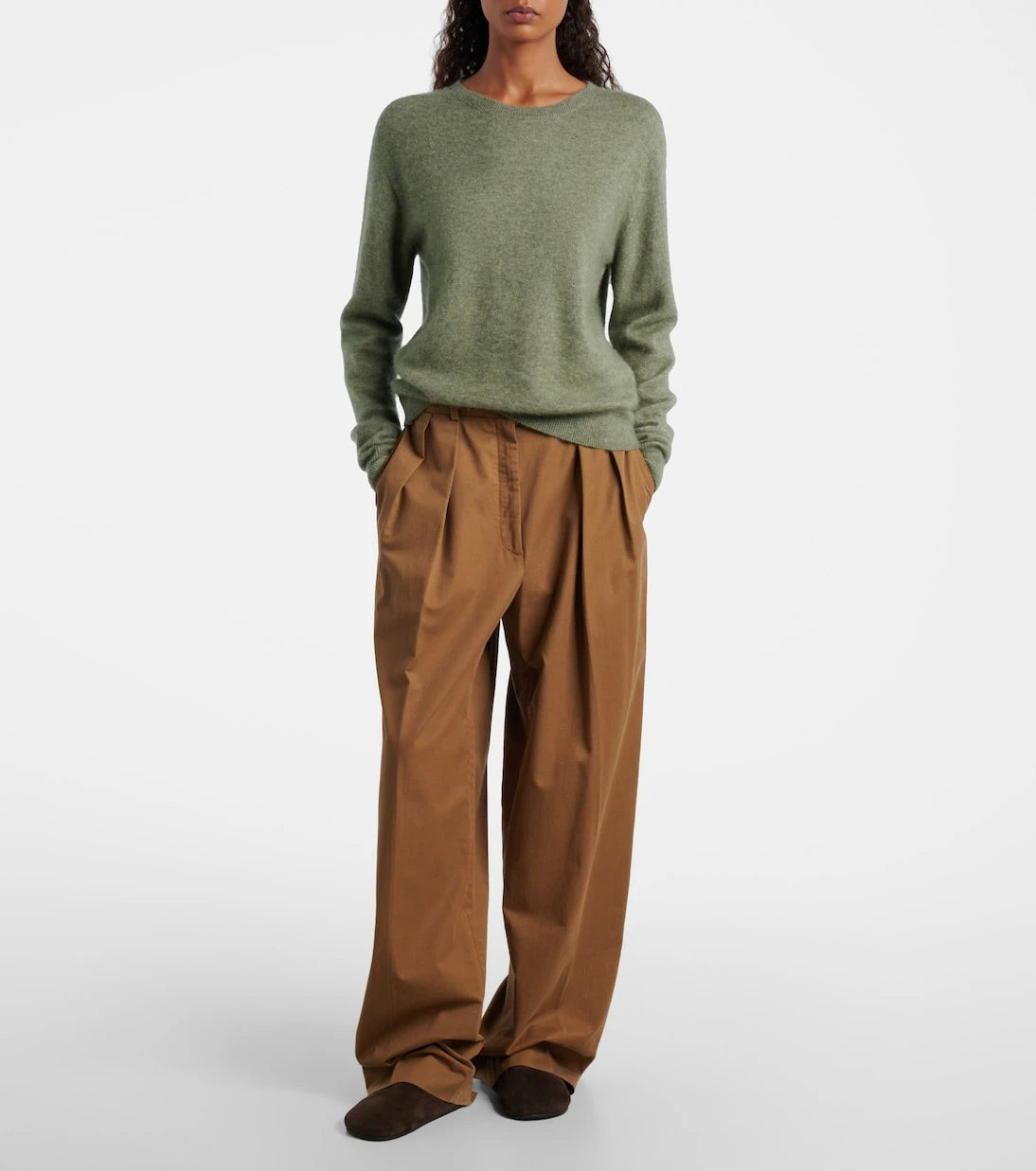 The Row - Igor cotton and cashmere wide-leg pants