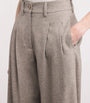 Kid Cashmere Pleated Wide-Leg Trousers