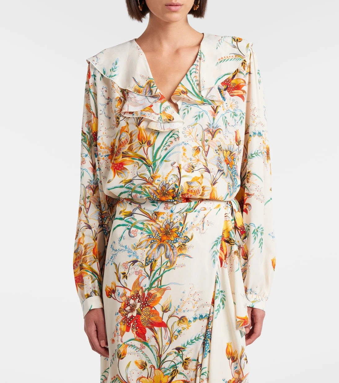Etro - Floral ruffled shirt