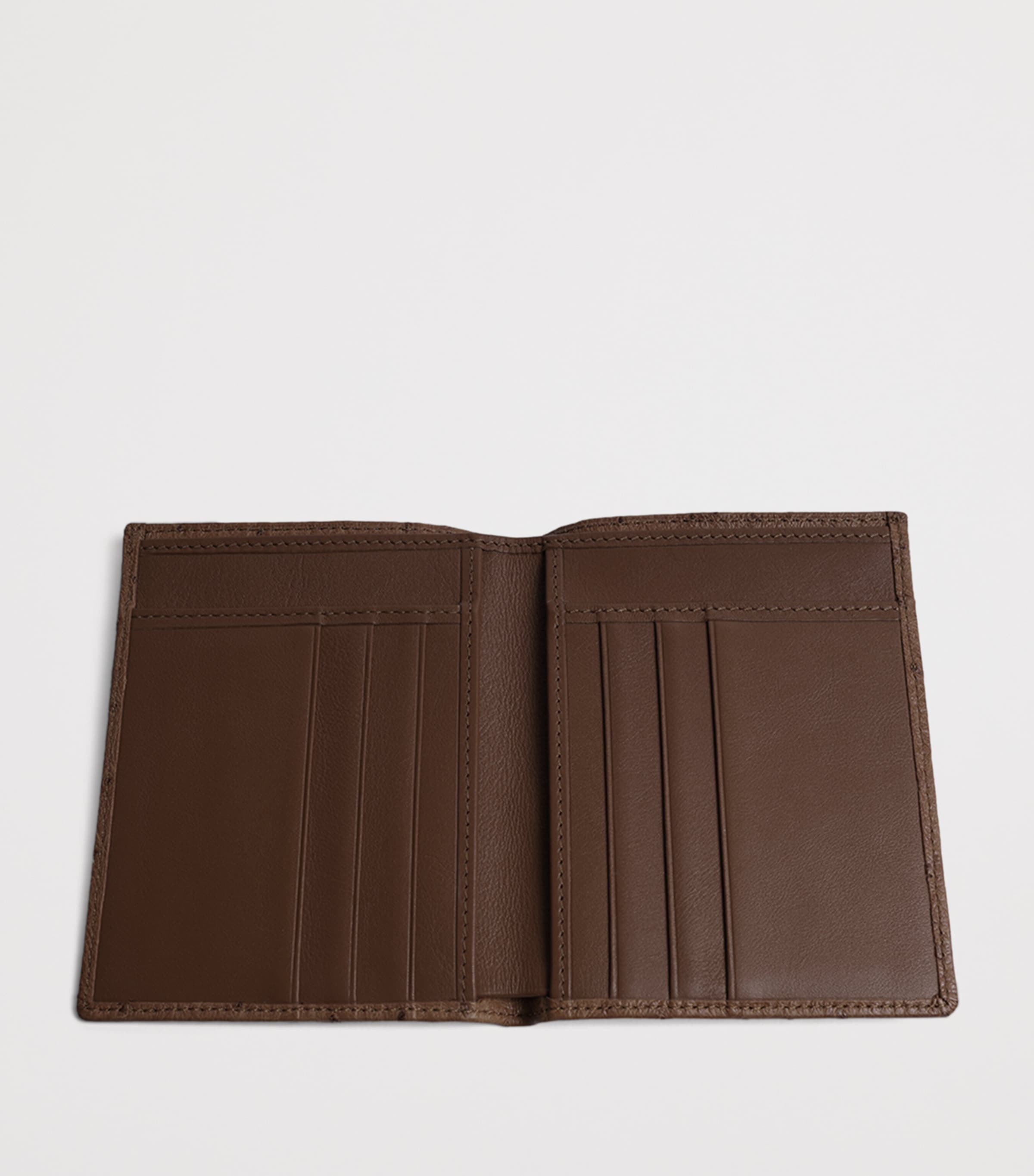 Swaine Ostrich Leather Bifold Coat Wallet