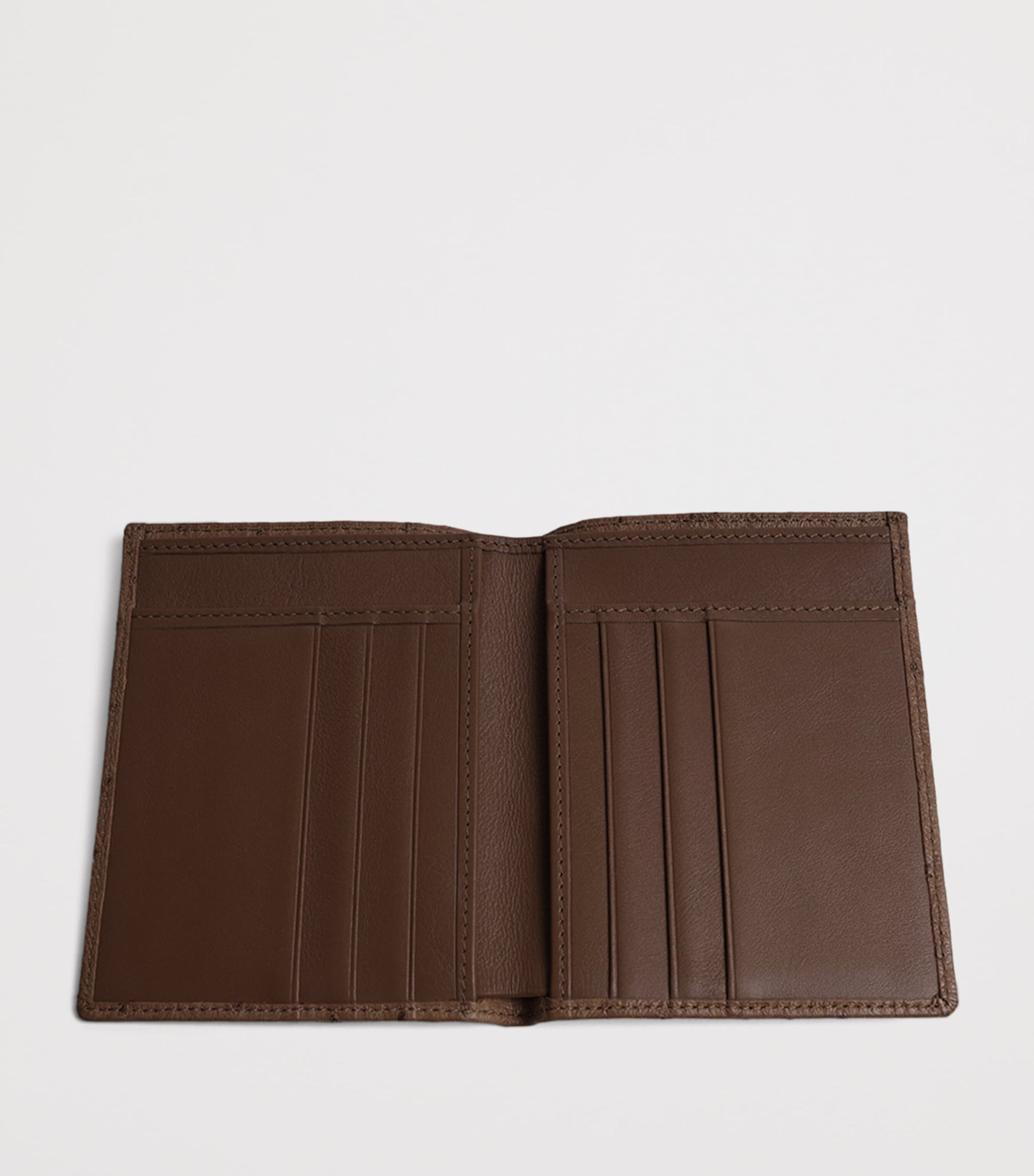 Swaine Ostrich Leather Bifold Coat Wallet