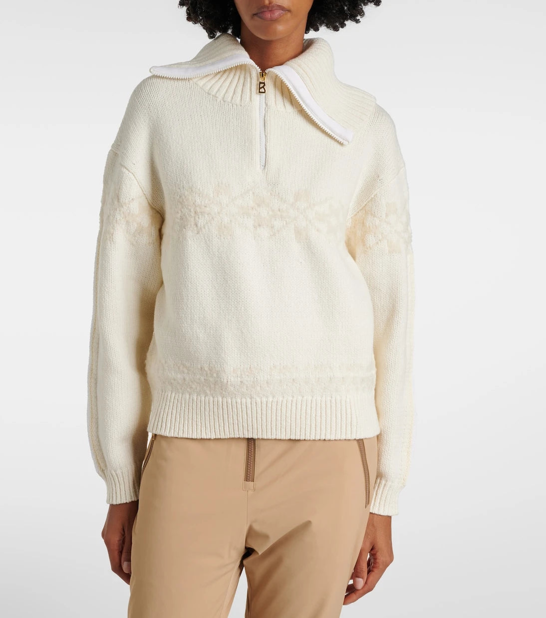 Bogner - Elana jacquard wool-blend half-zip sweater
