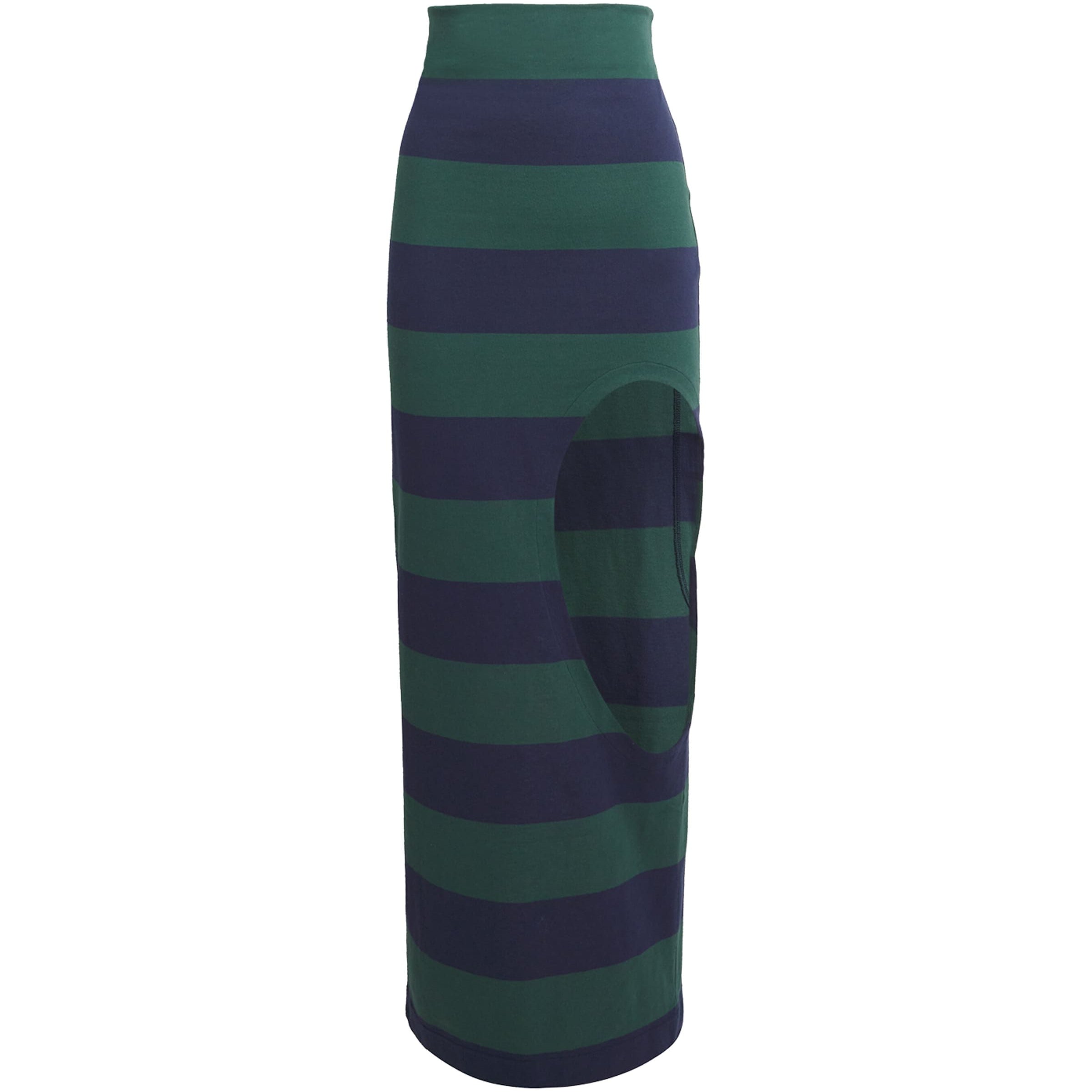 A.W.A.K.E. Mode Multi Cotton Stripe Cut-Out Maxi Skirt