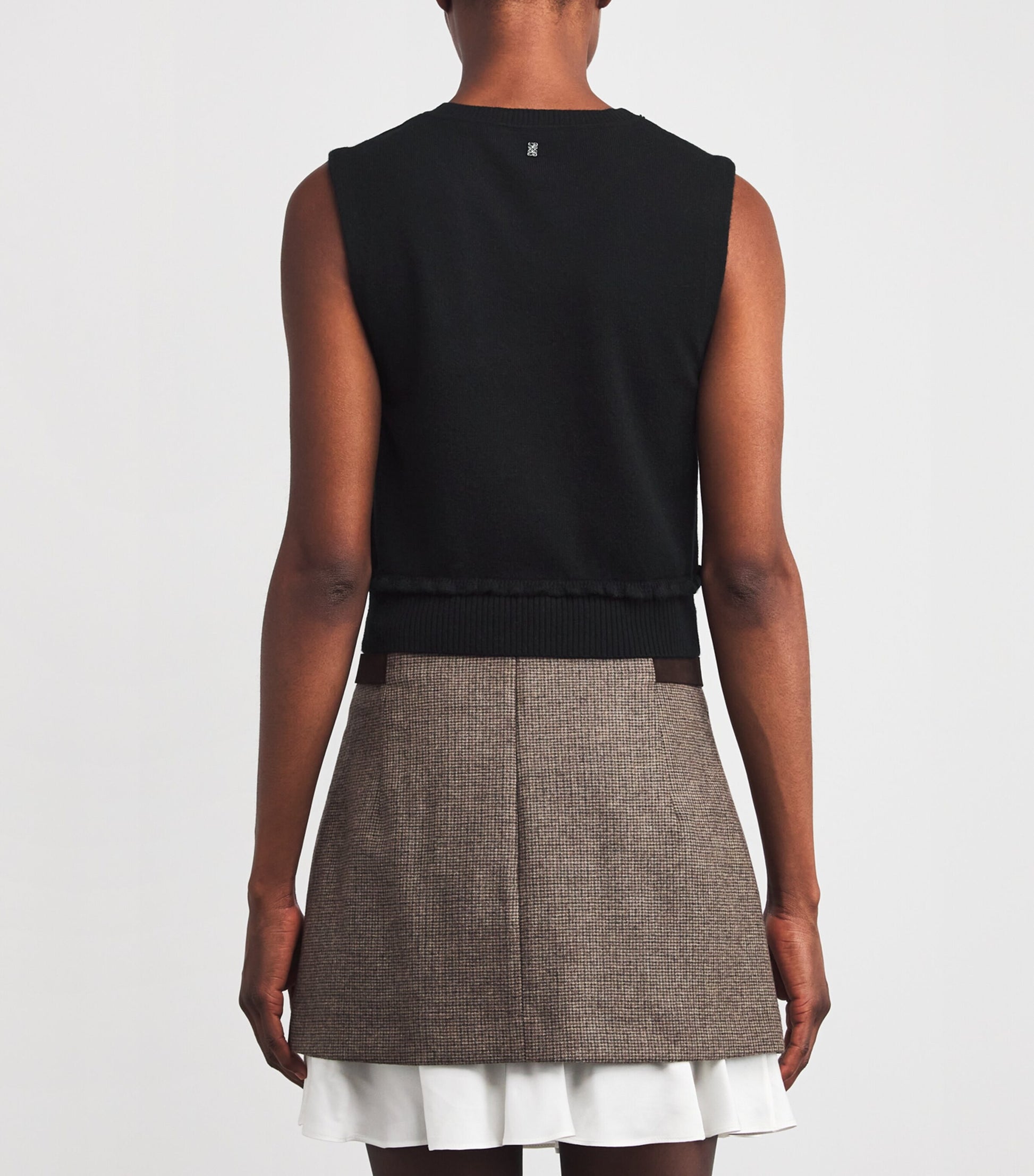 Sandro Paris Black Wool-Cashmere Sweater Vest