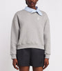 Claudie Pierlot Grey Scarf-Collar Logo Sweatshirt