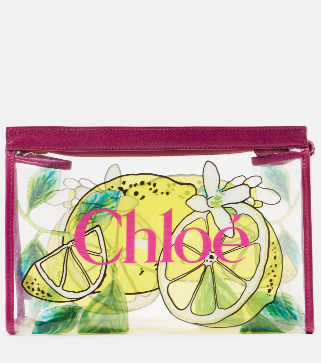 Chloé - Soleil Small leather-trimmed pouch