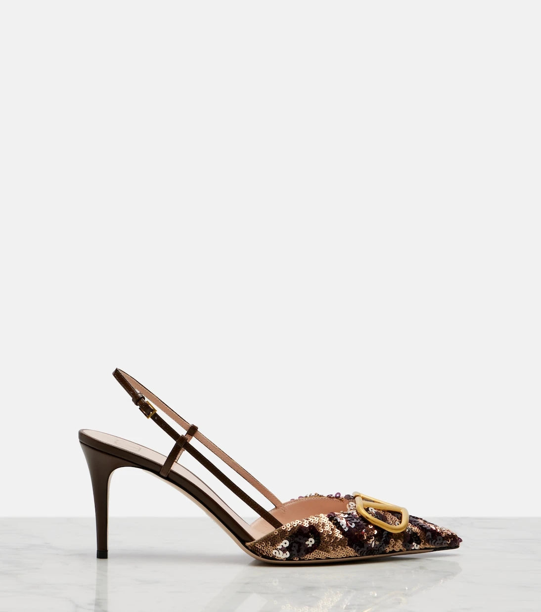 Valentino Garavani - Signature VLogo sequined slingback pumps