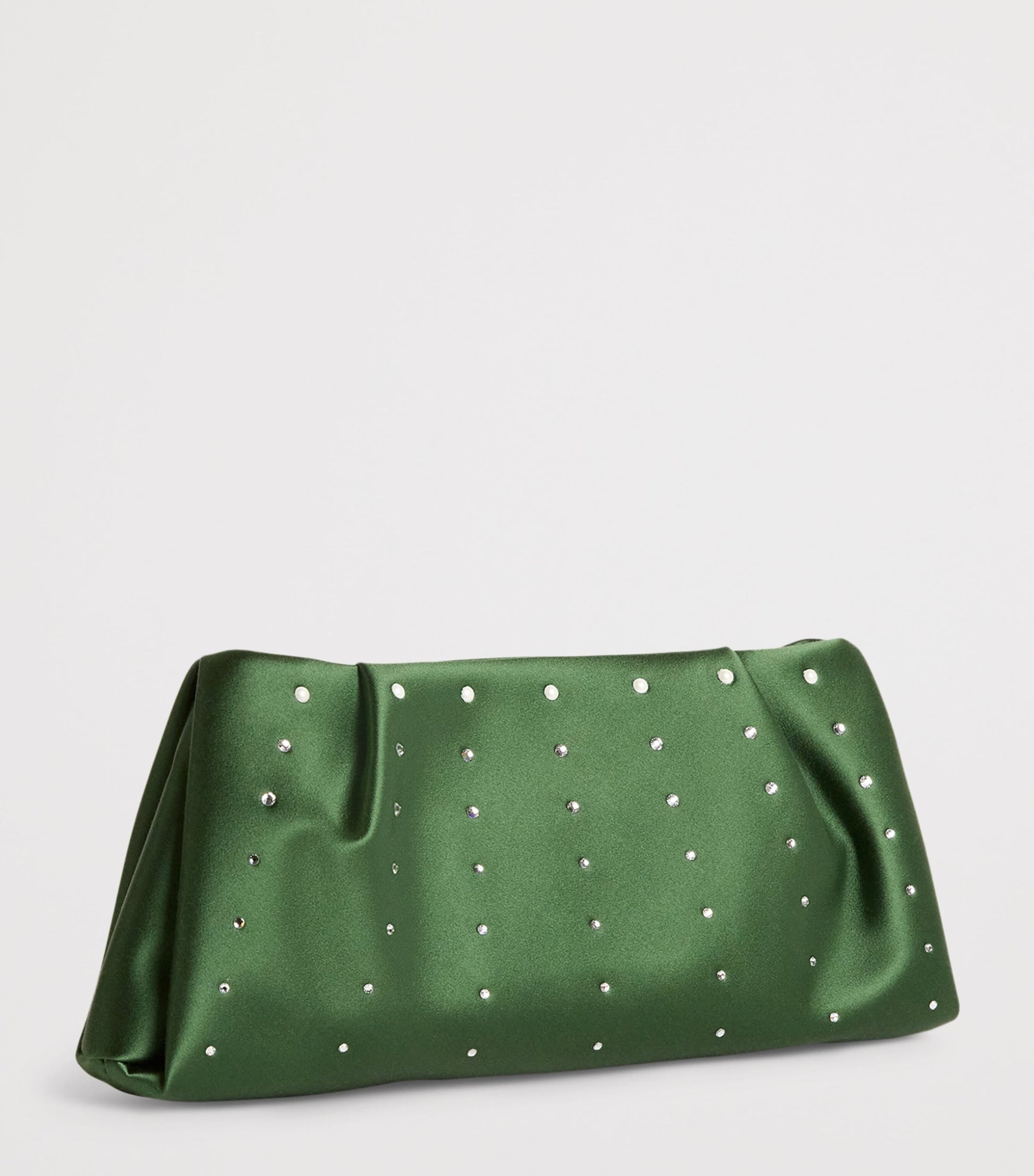 Malone Souliers Green Satin Embellished Vittoria Clutch Bag