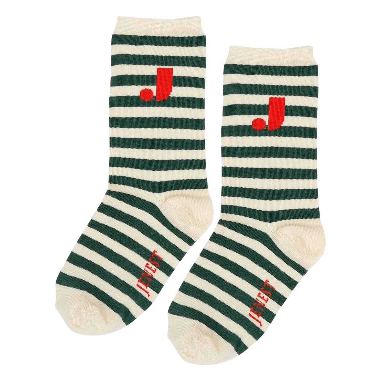 Jenest - J Stripe Organic Cotton Socks | Chrome green