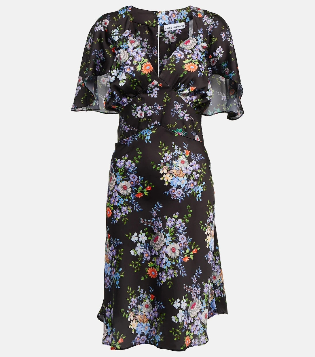 Rabanne - Floral satin midi dress