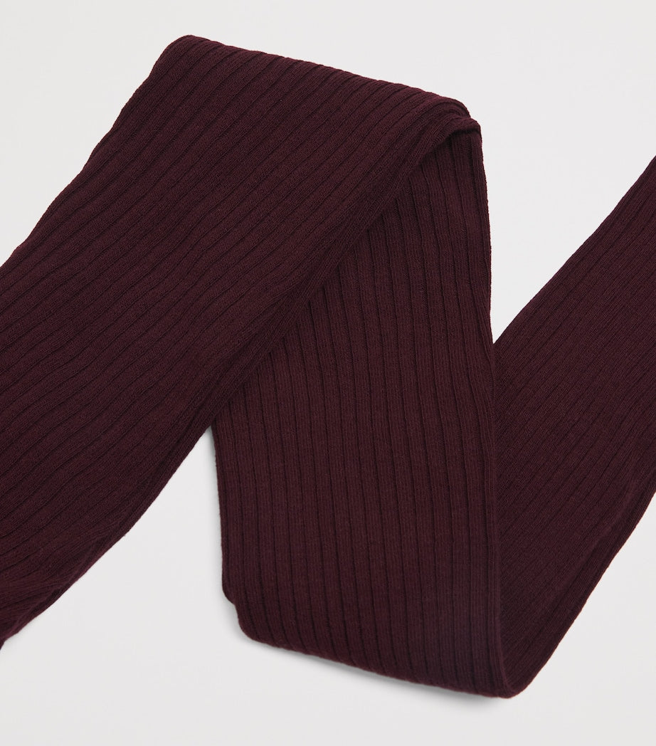 Pink Rib-Knit Tights