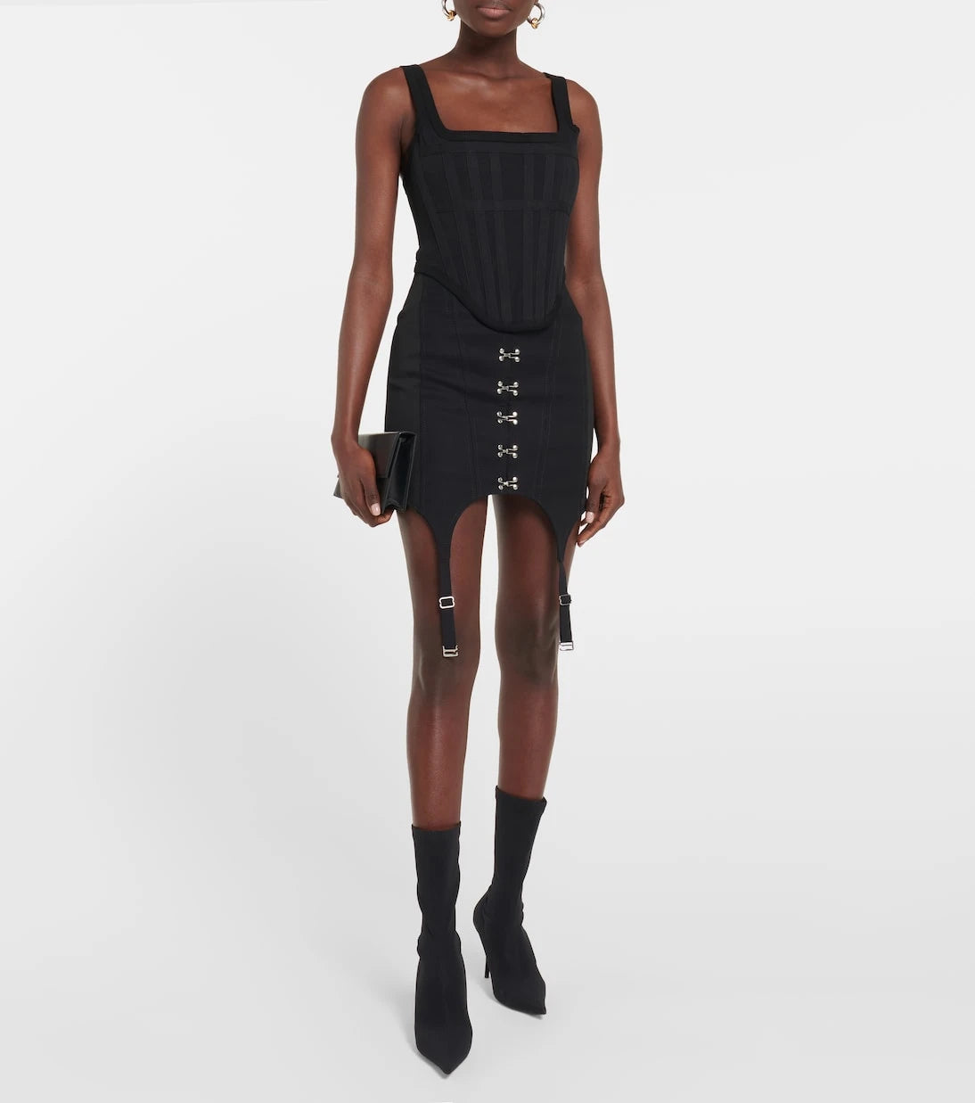 Dion Lee - تنورة قطنية قصيرة بخصر عالٍ