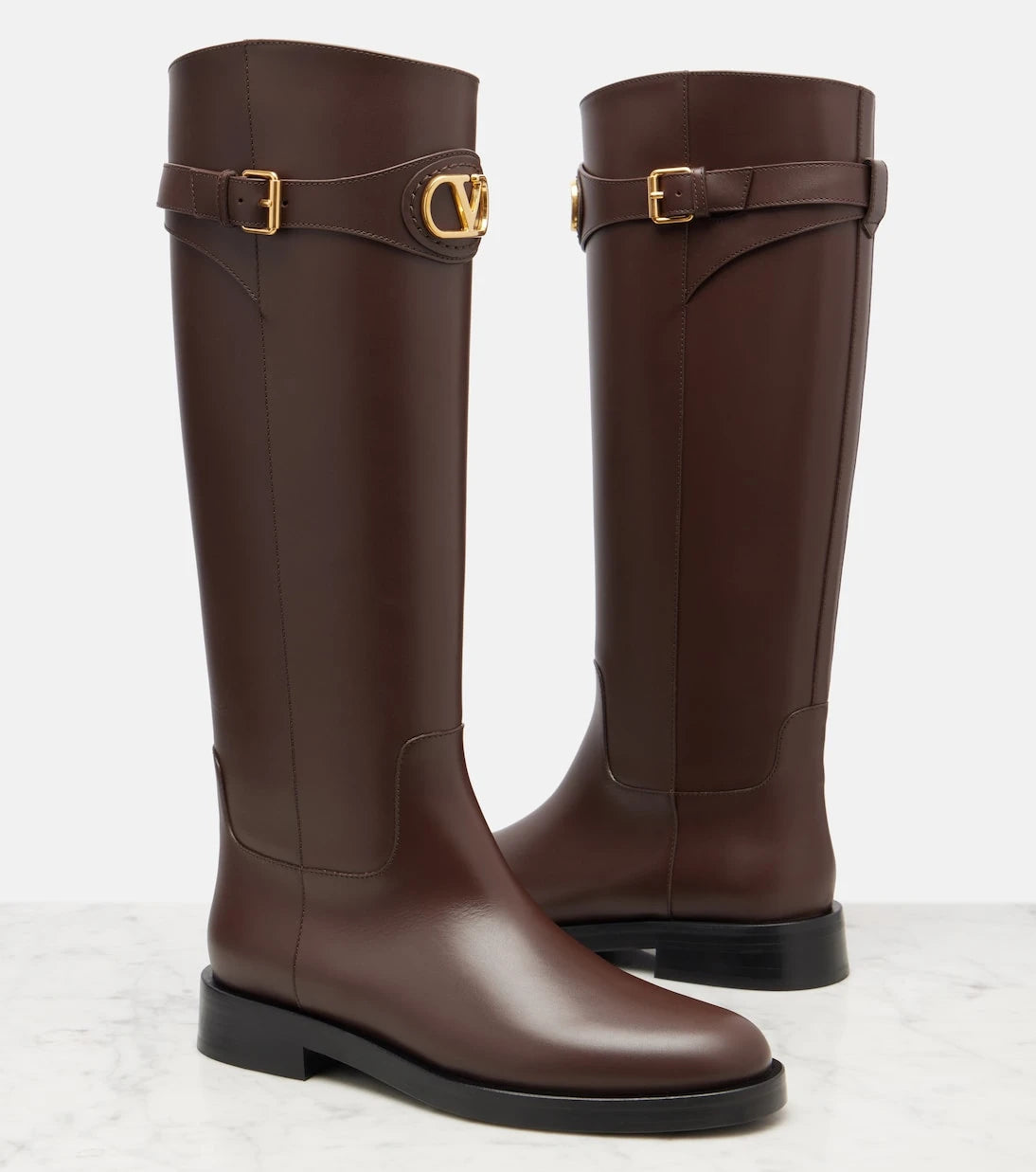 Valentino Garavani - VLogo leather knee-high boots