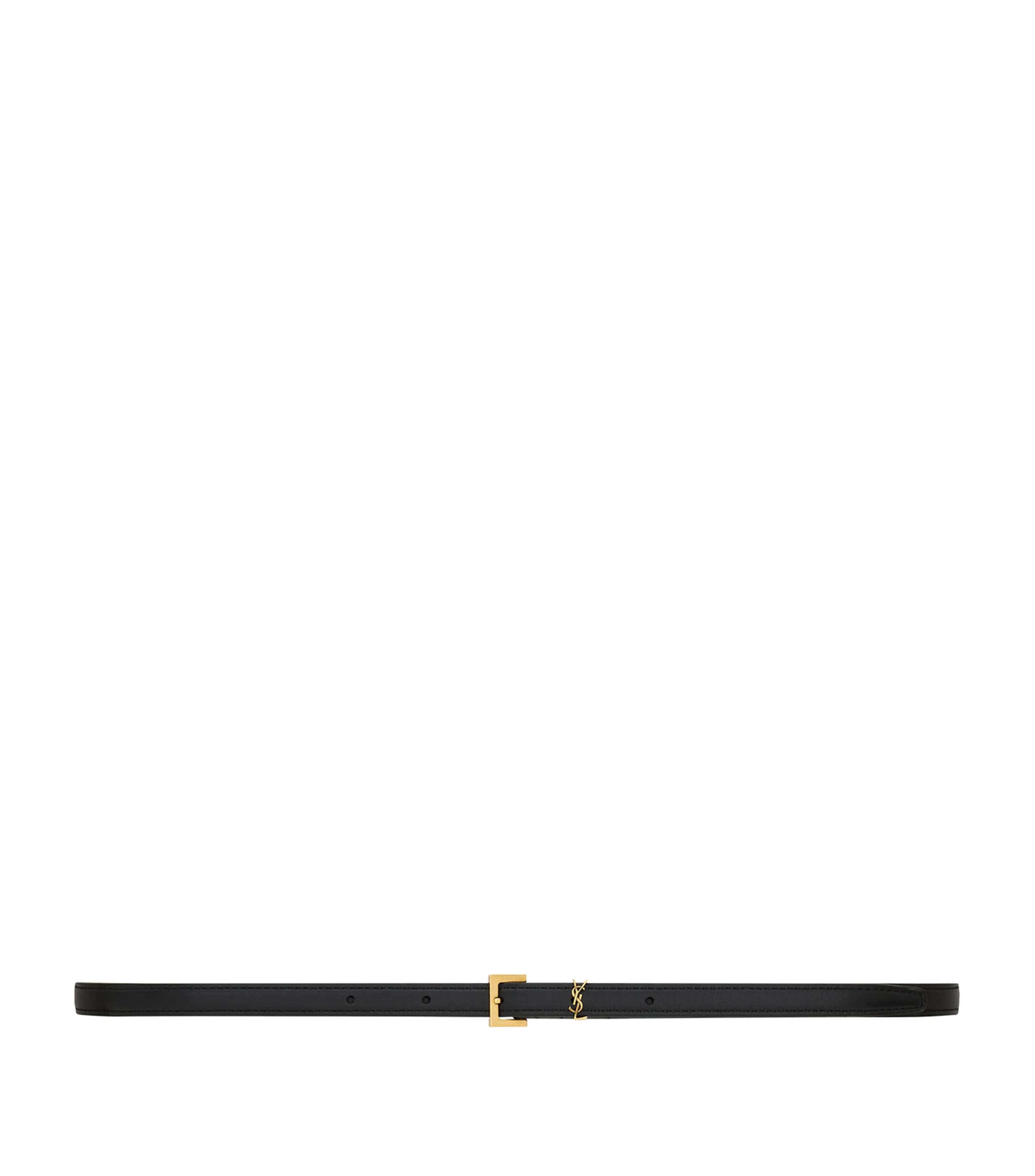 Saint Laurent Black Extra-Thin Cassandre Belt