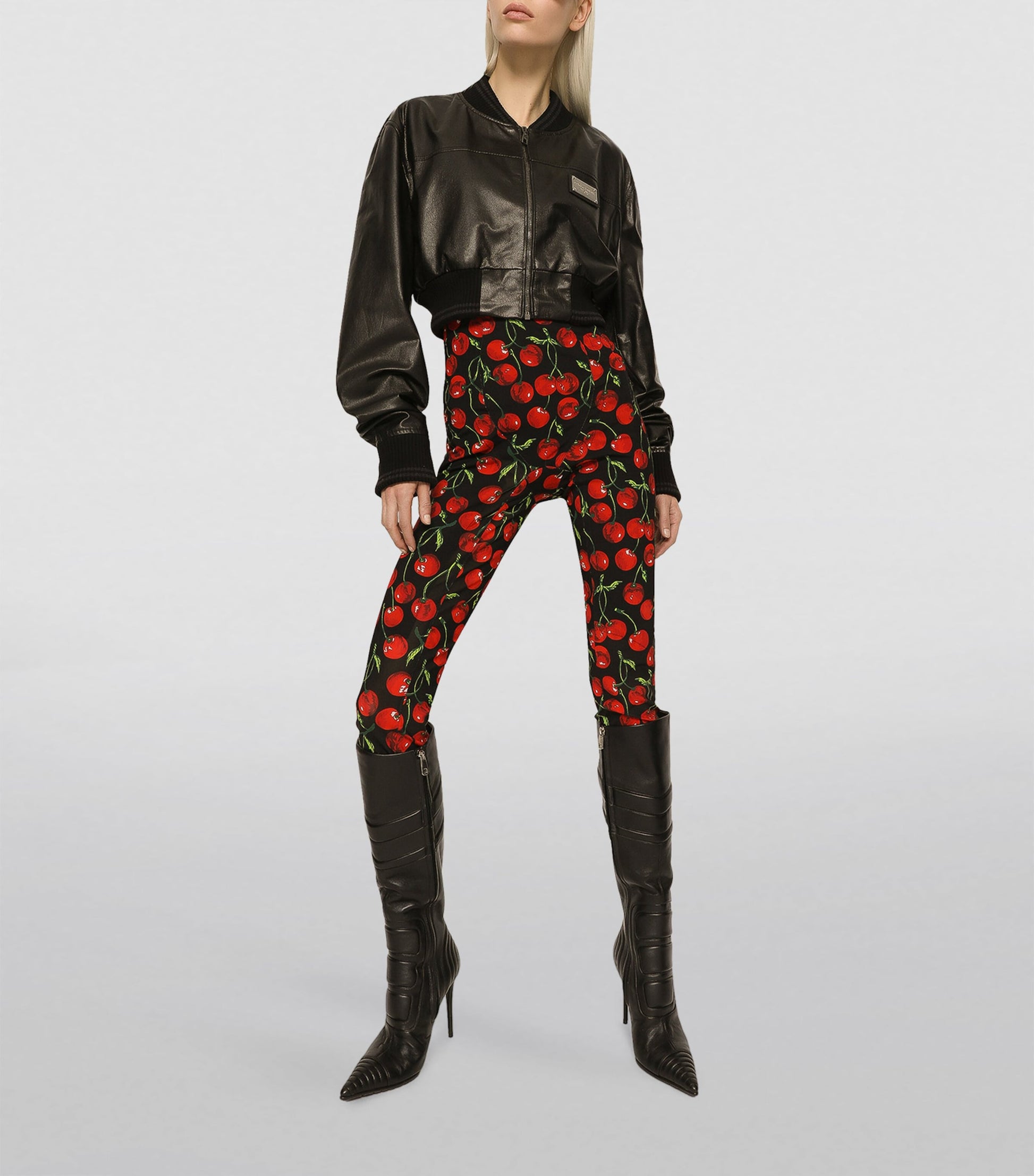 Multi Leather Cropped Jacket