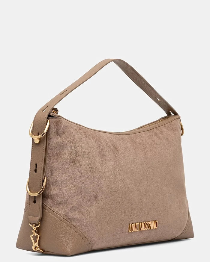 Love Moschino чанта тип хобо дамска от имитация на велур